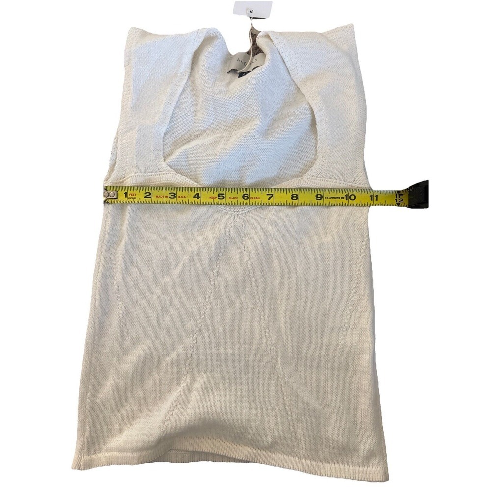 Alohas Peasant Corset Knit Top Size Large White Designed In Barcelona Made In EU - Picture 3 of 6